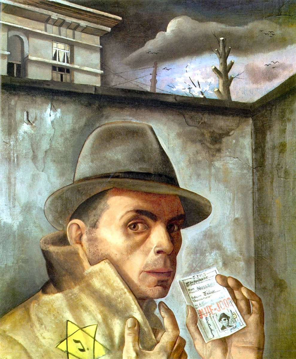Felix Nussbaum (1904-44), a German Jewish painter, was one of the most important artists of the 20th C. He documented the nihilism & evil of the Far Right. His work brings home the dangers of the Fascist creed. He & his wife were murdered at Auschwitz.