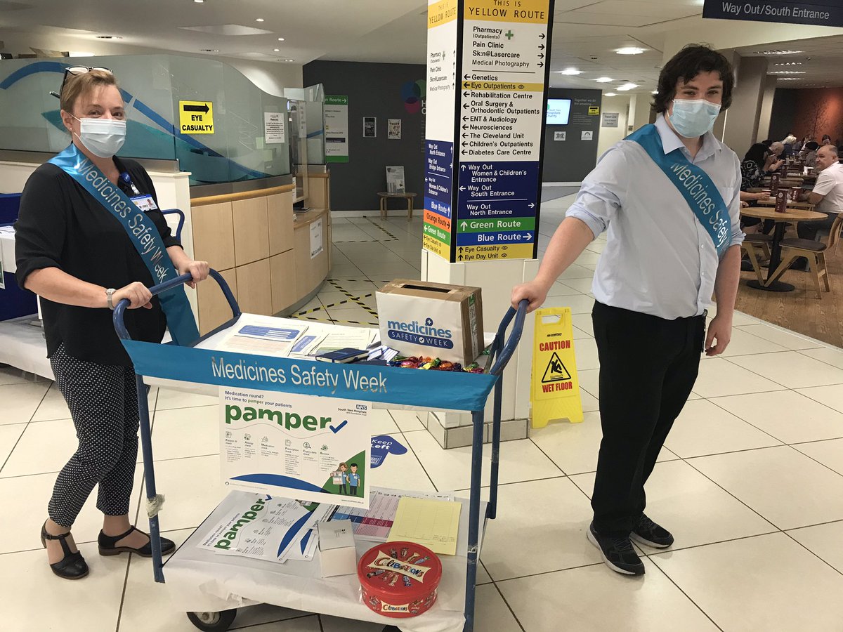 steespharmacy's tweet photo. Great launch thismorning for our Medicines Safety Week! The pharmacy staff are out in force across the trust promoting with lots of activities and information. Say hello and get involved with #medicinessafety @SouthTees https://t.co/AYEiGHNio4