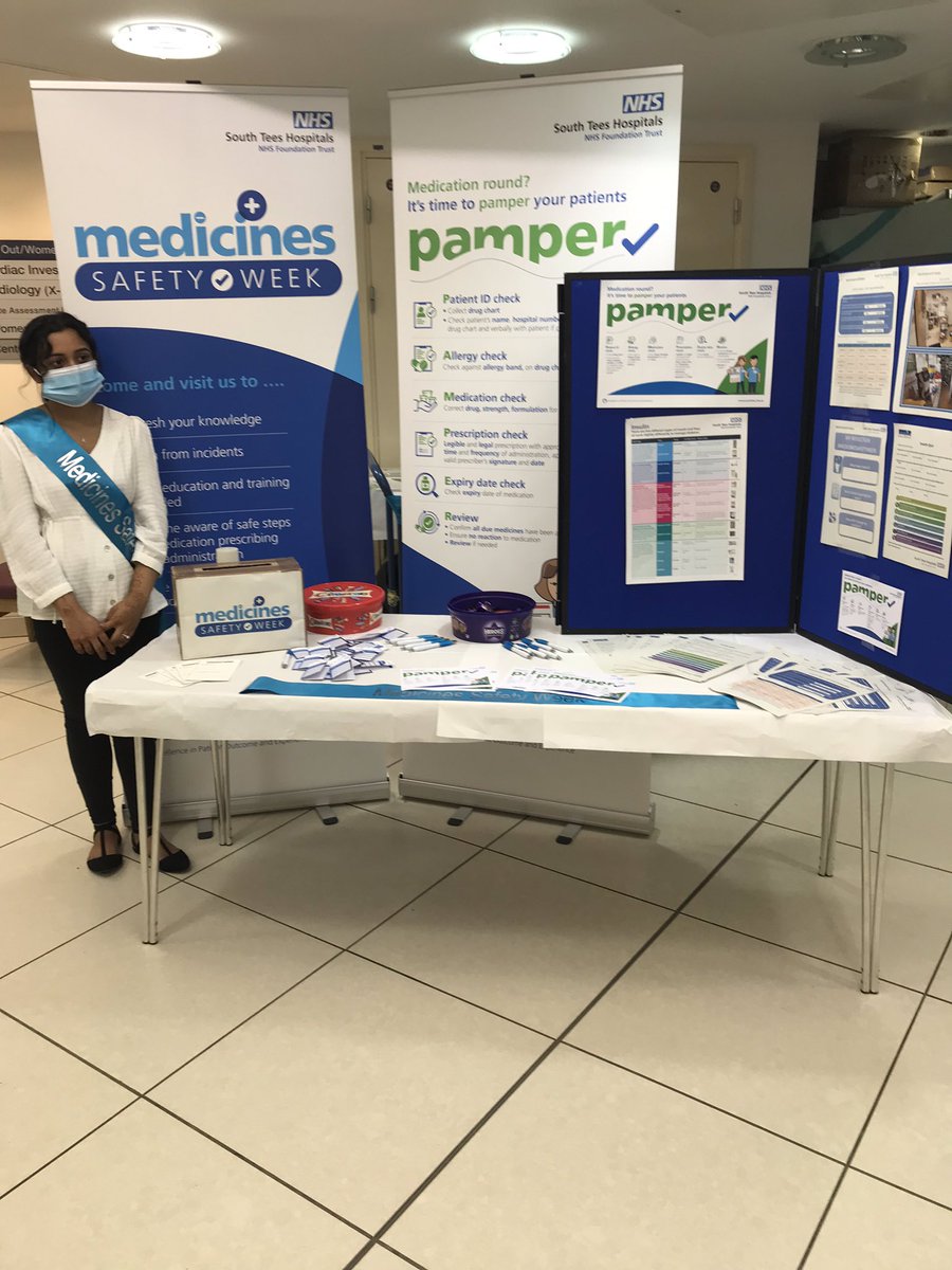 steespharmacy's tweet photo. Great launch thismorning for our Medicines Safety Week! The pharmacy staff are out in force across the trust promoting with lots of activities and information. Say hello and get involved with #medicinessafety @SouthTees https://t.co/AYEiGHNio4