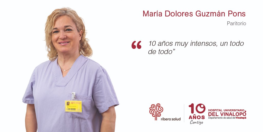¿Sabías que durante estos #10añoscontigo hemos sido testigo de más de 15.000 nacimientos 🤰👶? No hubiese sido posible sin profesionales como María Dolores Guzmán Pons 👩‍⚕️, de nuestro equipo de #paritorio, que se han encargado de acompañar en todo el proceso a las futuras mamás.