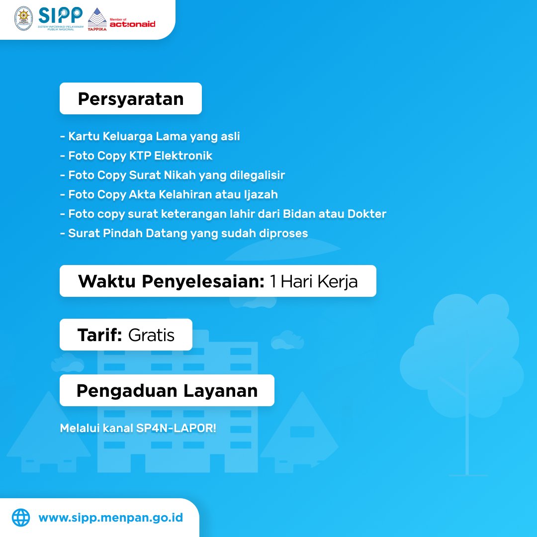 sipp_menpan's tweet photo. Selamat malam, #SahabatSIPP!

Layanan Penerbitan Kartu Keluarga bagi masyarakat Kota Kendari hadir di SIPP. Layanan ini bertujuan untuk memudahkan masyarakat Kendari dalam mendapatkan informasi terkait penerbitan Kartu Keluarga. https://t.co/iwnIpg8DOR