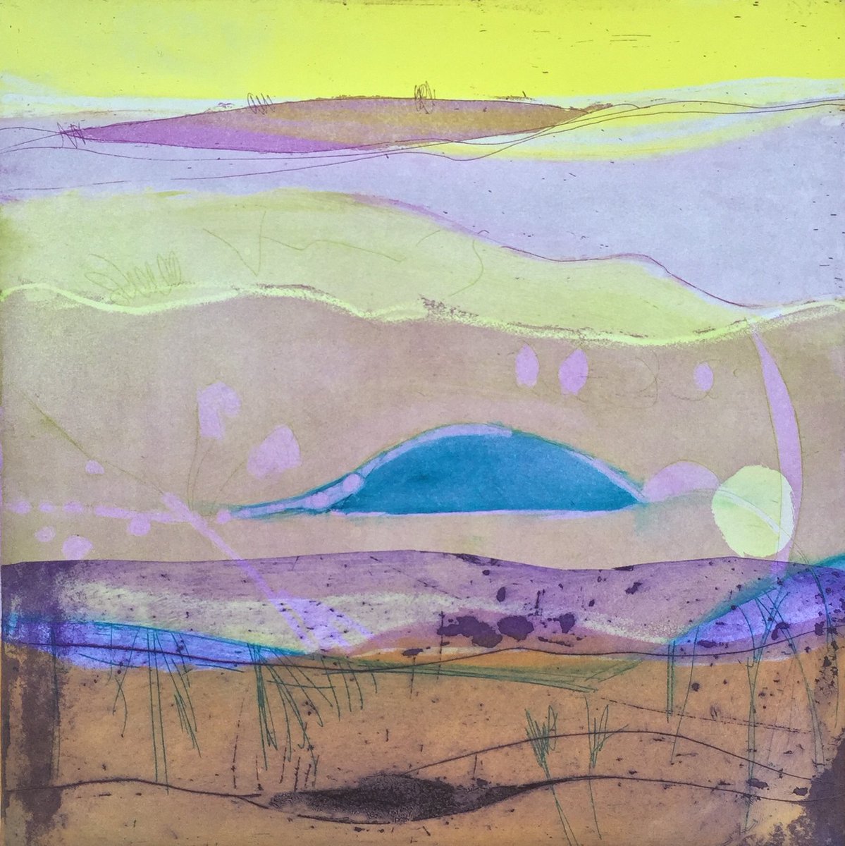 LouiseD_etcher's tweet image. ‘Summer Dawn’ 33 x33cm, Etching available to buy at The Summer Exhibition ⁦@BanksideGallery⁩ on until 27th September open daily. #prints #etching #printmaking #originals #artforsale #londonart #bankside #southbank #londongallery #intaglio #fineart #art