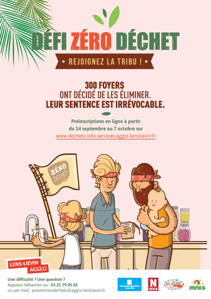 AggloLensLievin's tweet photo. Défi zéro déchet 🚮❌
Les préinscriptions sont ouvertes ! 
👉 Votre mission, si vous l'acceptez, réduire de 25% vos déchets non-recyclables en 6 mois. 

Comment s'inscrire ? ➡️ https://t.co/6IGVofrz6I https://t.co/OCG7FXrhnR