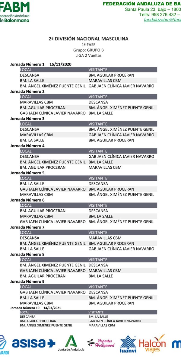 BmXimenez's tweet photo. Ante la situación actual por la que estamos pasando se buscan soluciones. Y si todo evoluciona favorablemente este será el sistema de competición para la temporada 20/21 

1° Jornada (15/11/20) 🏠
 
@BmXimenez vs @GABalonmanoJaen 

#VamosMiGenil #VamosAX #FuelleIsBack https://t.co/CGvDBLR4DD