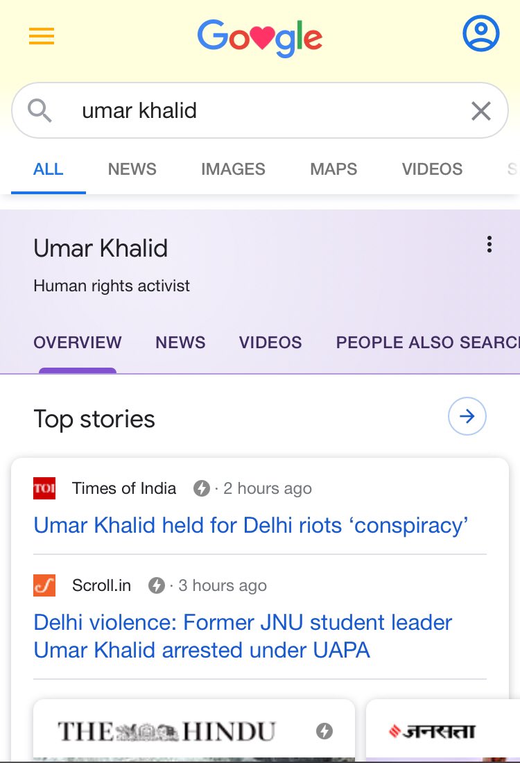 2/n The google search about  @UmarKhalidJNU brings this page for you. A Human Rights Activist. Really? Let’s inspect more by quoting Dr Ambedkar.“The brotherhood of Islam is not the universal brotherhood of man. It is brotherhood of Muslims for Muslims only.