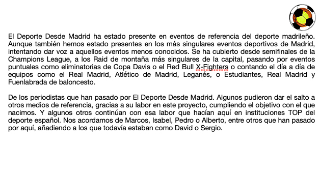 SportfromMadrid's tweet photo. Esperamos que no sea una despedida💔 

Pero en esta temporada atípica, tenemos que comunicaros lo siguiente: 

🎾🏀⚽️GRACIAS, y ¡hasta pronto! ⚽️🏀🎾 https://t.co/m9ehV0GAq7