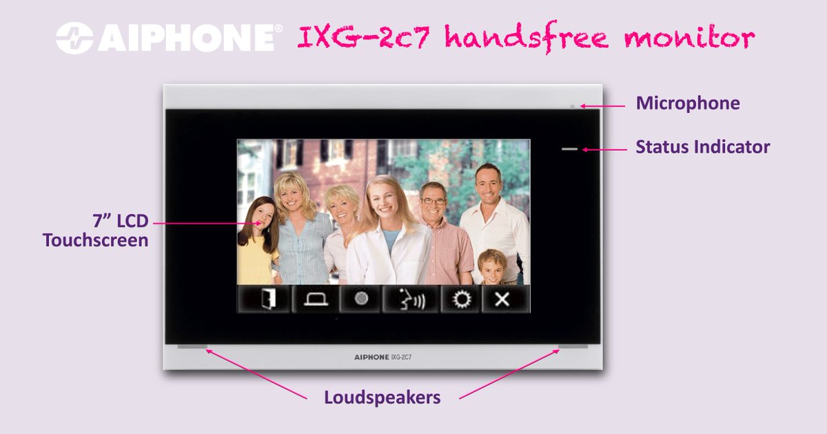 qedgoodpeople's tweet photo. The IXG-2C7 7 Inch POE IP Monitor by Aiphone

☑️ PoE compliant
🌈 7" LCD color touchscreen
👐 Hands-free audio communication

Shop now: https://t.co/jbYsKqUdIW

#Aiphone https://t.co/L3ApXOHhjw