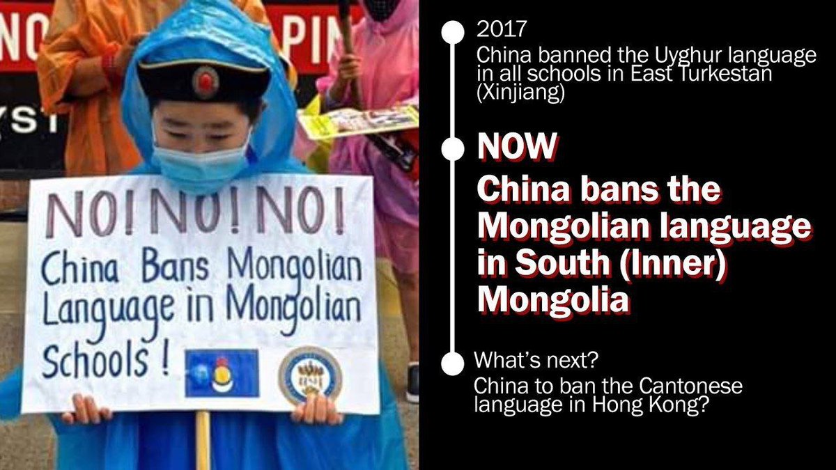 elidaydreamer's tweet photo. @ajplus CCP China not just destroying of #uighurs' culture, religions &amp; language , but also #Mongolia's and #HongKong's

CCP in fact is undergoing genocide secretly, to stabilize its regime by creating hatreds, which is worse than Nazi. All CCP wants is WAR, not Peace....
#Chinazi https://t.co/0QLUQKFWuk