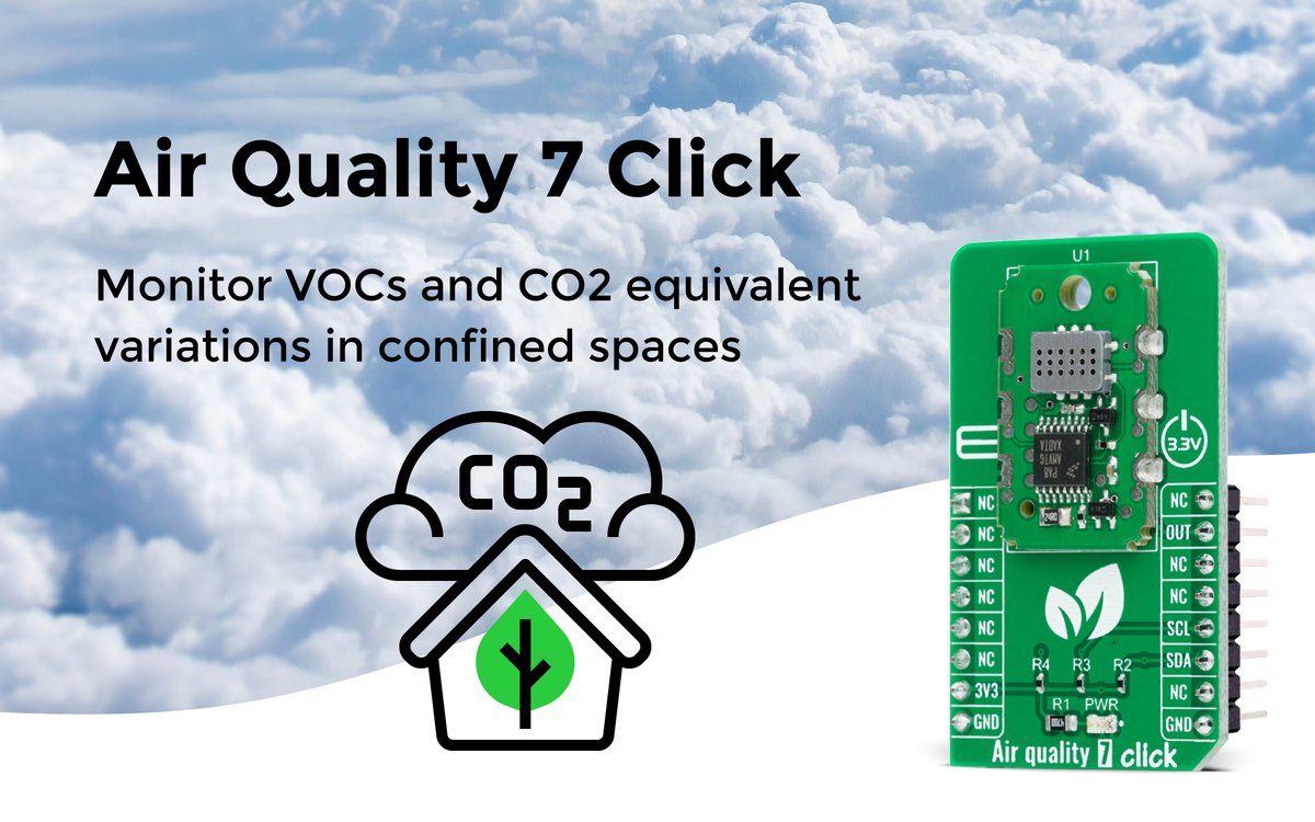 mikroel's tweet photo. A new compact add-on board that combines state-of-the-art MOS sensor technology with intelligent detection algorithms to monitor VOCs and CO2 equivalent variations in confined spaces :)
#voc #co2 #airquality #click #mossensor
https://t.co/I260odYuph https://t.co/7sPhpo8PL9