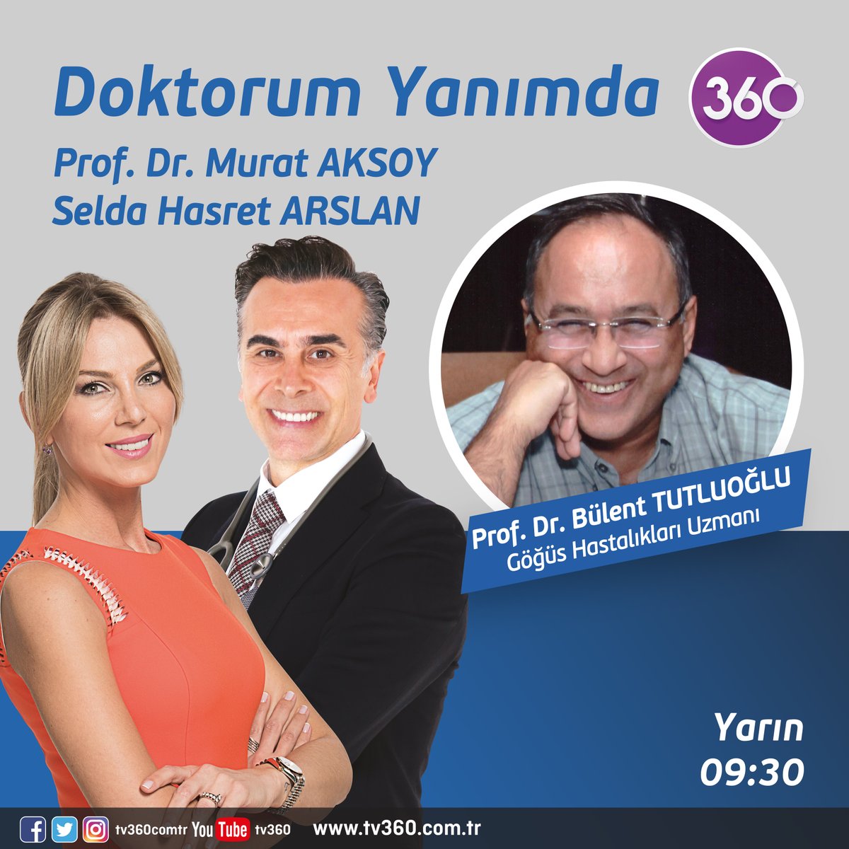 Doktorum Yanımda yarın 09:30'da 360 ekranlarında... Hangi hatalar koronavirüs yayıyor? Koronavirüse yakalanmamak için nelere dikkat etmeliyiz? Göğüs Hastalıkları Uzmanı Prof. Dr. Bülent Tutluoğlu merak edilen tüm soruları Doktorum Yanımda'da cevaplayacak...