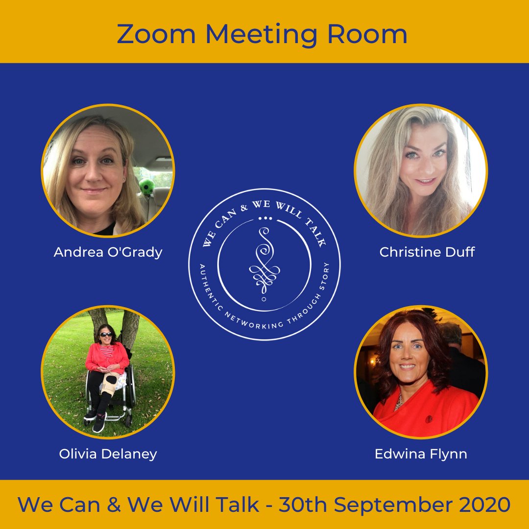 We Can and We Will Talk September 30th 
Networking with a difference 
Tickets available 
eventbrite.ie/e/88797376343