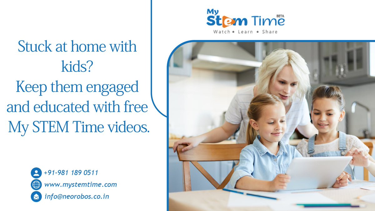 my_stem's tweet image. #MySTEMTime is offering all its #STEM #educationalvideos without any #registration or #membership fee. Make the #lockdown time more productive for your #kids. Register now: mystemtime.com. #StaySafe !!!
#EdTech