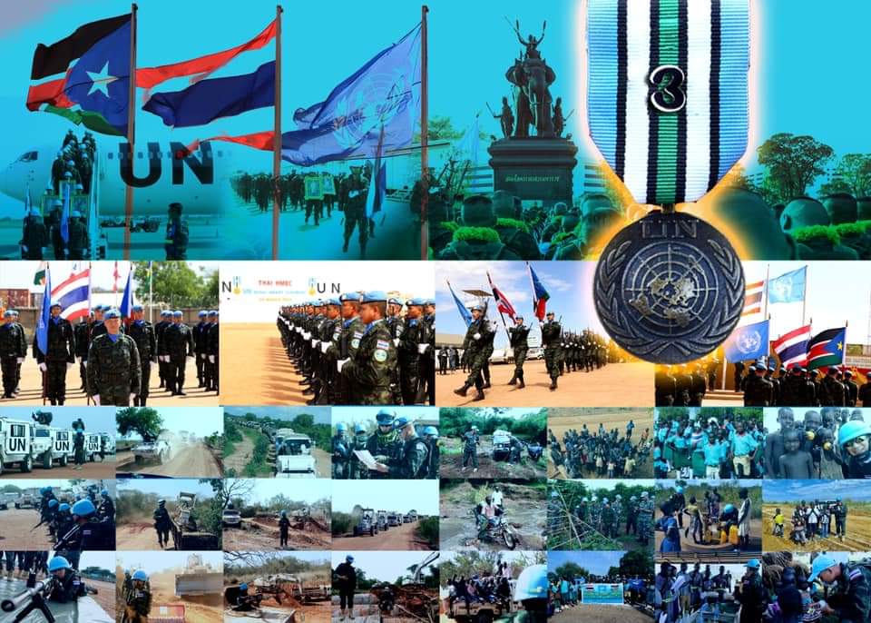 RTARF_PR's tweet photo. Mission Complete
.
ภารกิจปักหมุดหมายแห่งการรักษาสันติภาพบนแผ่นดินเซาท์ซูดานของทหารไทย ภายใต้ร่มธงของสหประชาชาติ
.
#THAI_HMEC 
#FirstRotation #LiveTheLegend https://t.co/0QrHVanUvn