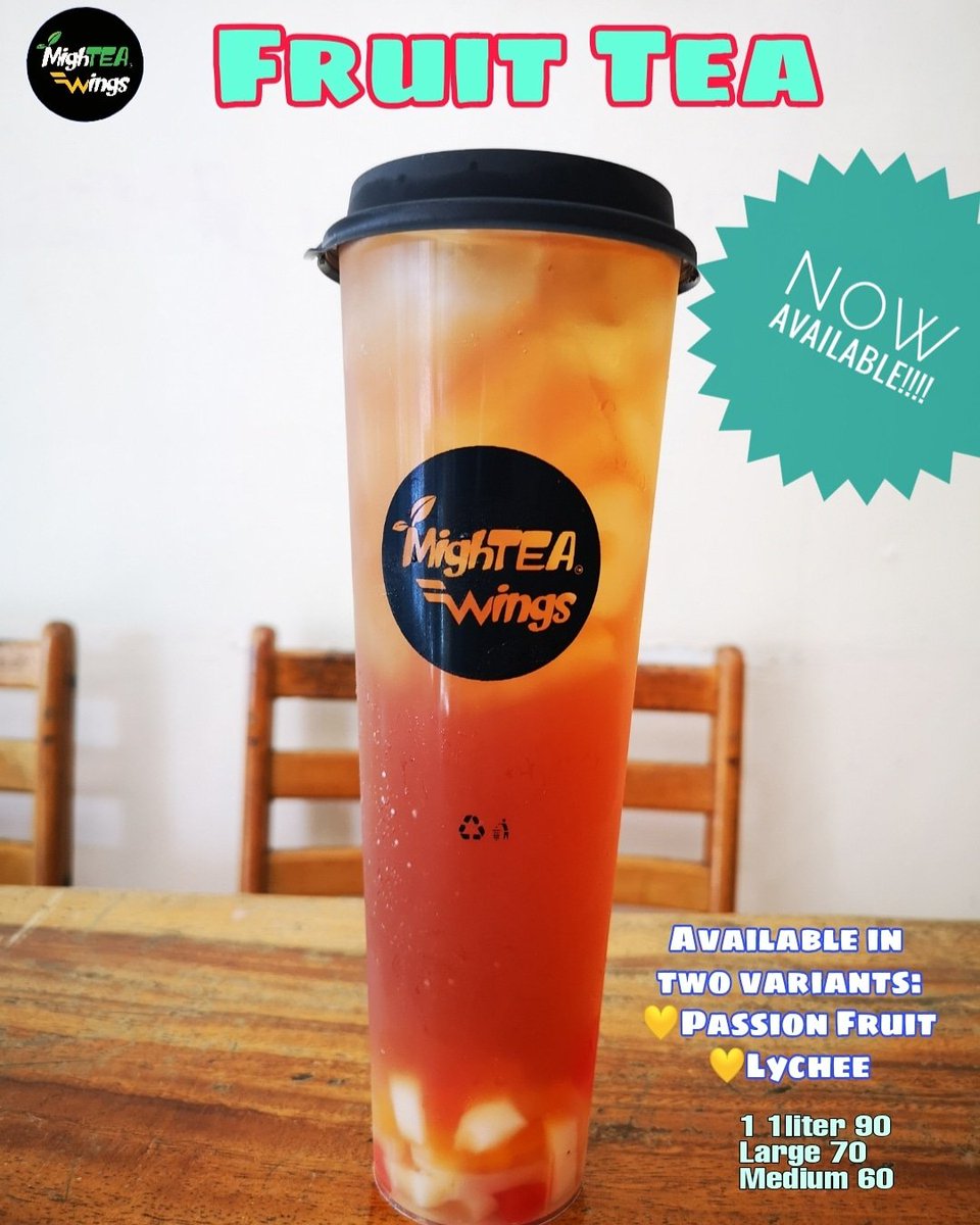 MighteaW's tweet photo. ‼️Just in‼️
‼️Refresh your afternoon with our new thirst-quenching drink-FRUIT TEA‼️
--------
For orders or pre-orders kindly send us with your complete information. 
Name :
Contact number :
Address :
Landmark :
Summary of orders :
Chicken Wings&amp;Milktea Flavor:
MOP
#SulitSarap https://t.co/XlrTnfmW03