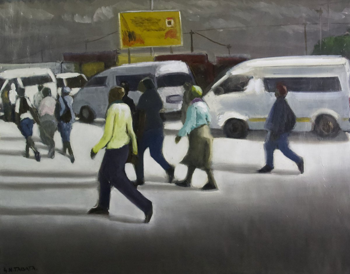 16onLerotholi's tweet photo. Gerald Tabata's work has a documentary feel, becoming a photographic-like record of the comings and goings of his subjects; simplifying their physical form and alluding to the absolute fullness of their lives.

See more of his amazing work here: https://t.co/QPQXqJ9U4X https://t.co/tG6A1ESSYW