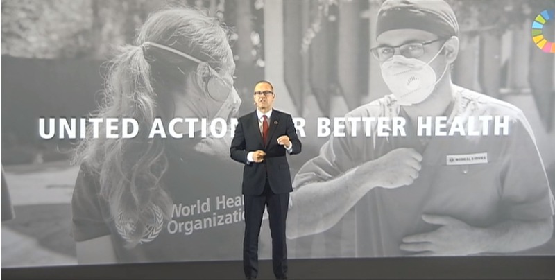 IFMSA's tweet photo. Dr. @hans_kluge stating the priorities of @WHO_Europe after the pandemic at #RC70Europe:
๐ keep direct contact with each country
๐ strengthen the partnership with other organisations working in the Region
๐ restructure the office
#IFMSA4WHO #Advocating4europe https://t.co/cqJcgv4GnQ