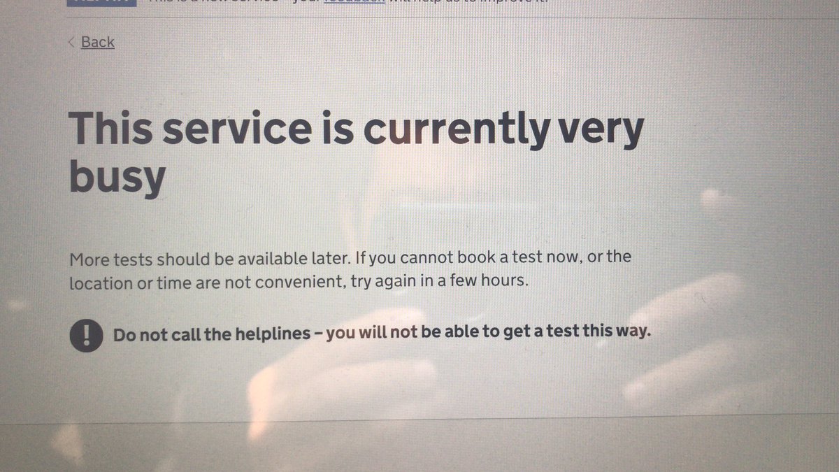 CuccuiJon's tweet photo. Child developed fever on Saturday night. Went to https://t.co/5kBYgNbonz site to book a covid test. For 2 days now we have been met with this. How many will be diligent and adhere to rules and how many will decide to ignore symptoms and return to work when testing is failing us? https://t.co/2B2N5oFGS6