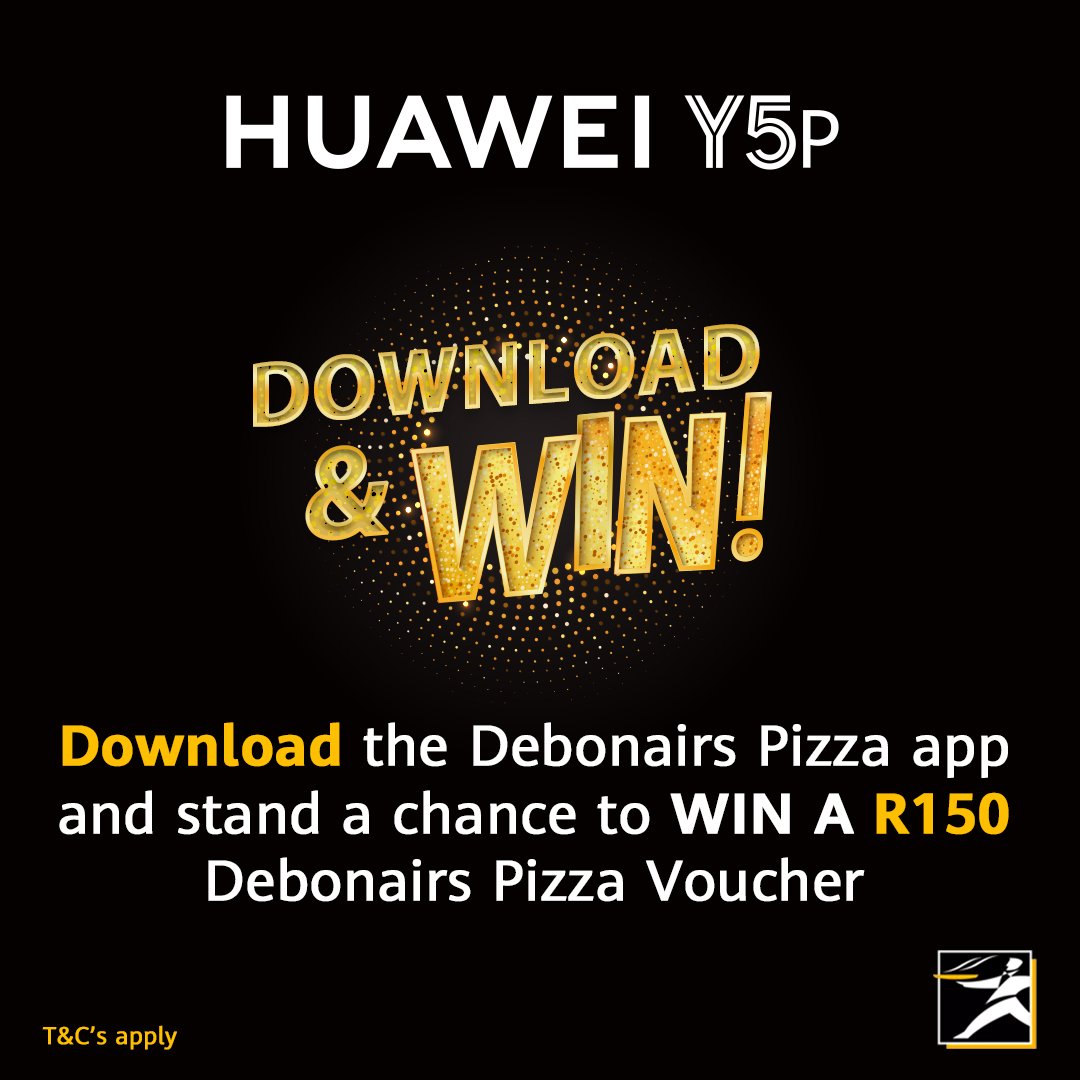 HuaweiZA's tweet image. #SetTheTrend with the #HUAWEIY5p and see what we have in store for you 🤤 

Download the @DebonairsPizza app, and you could win a R150 Debonairs Pizza voucher 🍕🍕🍕

T&amp;amp;C apply.

Download Now:  bit.ly/3bSQlpC