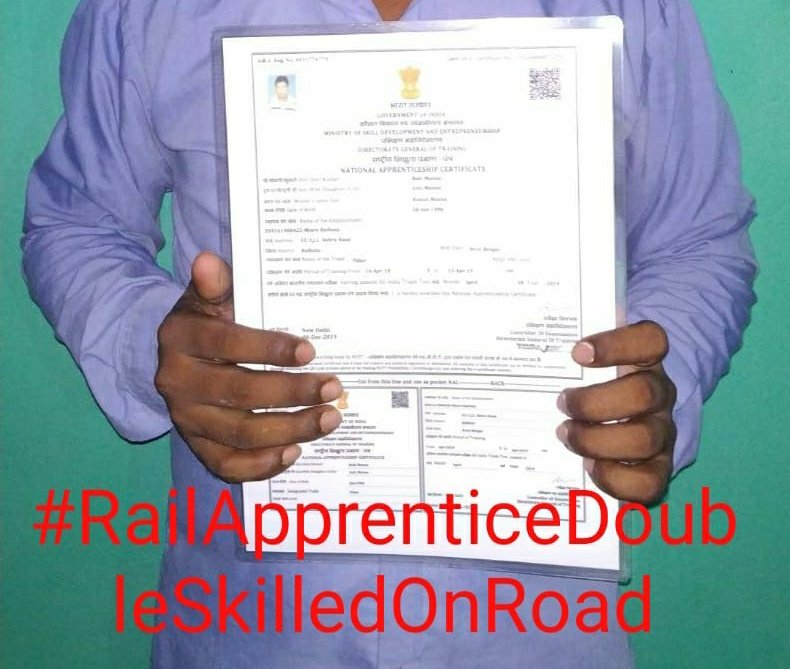 RobiManna's tweet photo. Honorable Prime Minister @narendramodi, @PiyushGoyal @RailMinIndia the people have voted for you with high hopes and you are not listening to the people.Think of the  #Doubleskill_RailApprentice time. https://t.co/AL8dQ31FYe