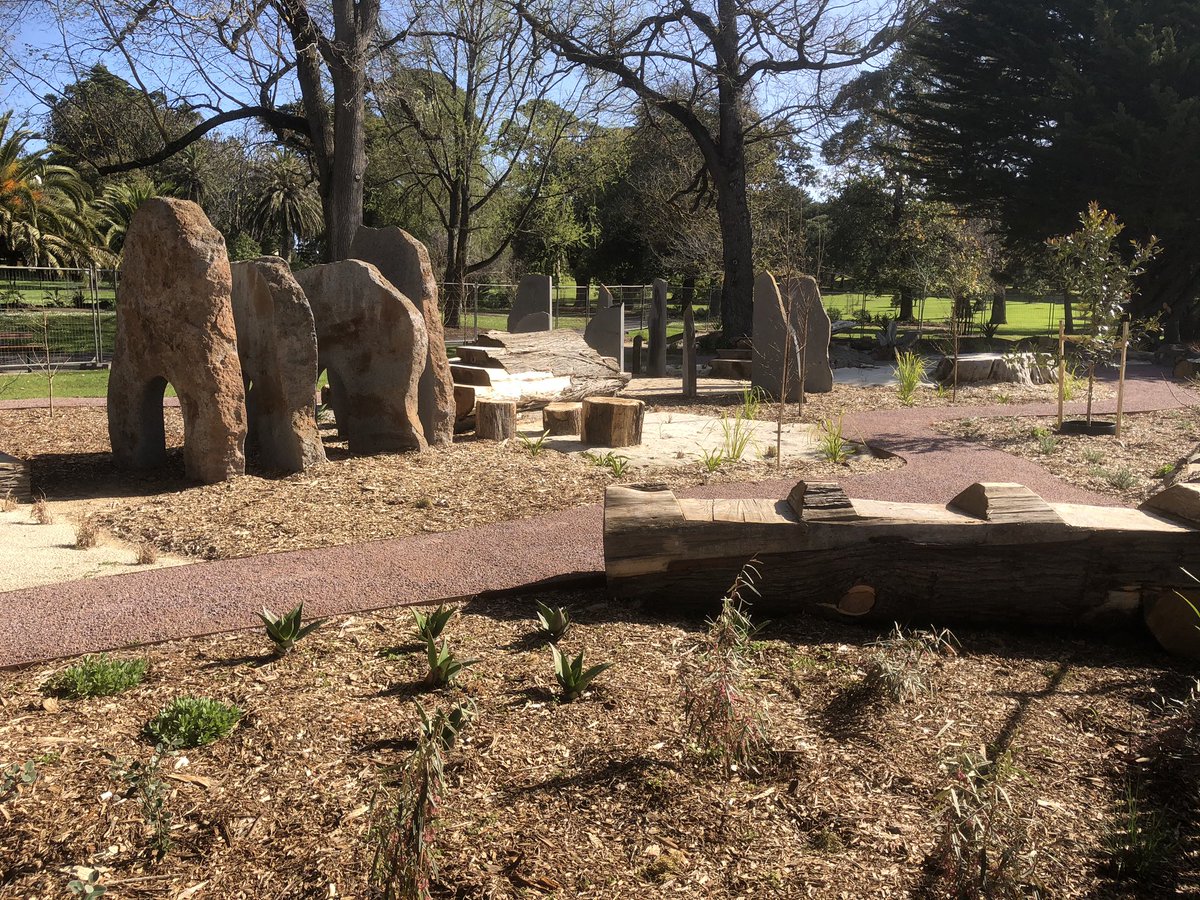 Bundogs's tweet photo. Nature Based Play Space basking in some spring sun as the plants and turf take root before the masses arrive #warrnamboolbotanicgardens #pickmyproject #laidlawandlaidlawdesign https://t.co/VOhvGu4Bw7