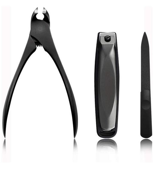 No review required, refund after rating. Free sample Nail Clippers KookTool Nail Clippers Set 3 pcs, Nail Cutter &amp; Nail Plier &amp; Nail File, for Toenail and Fingernail, for Men &amp; Women's Beauty and Health, Gift Choice, Black Carbon Steel, Matte Black.