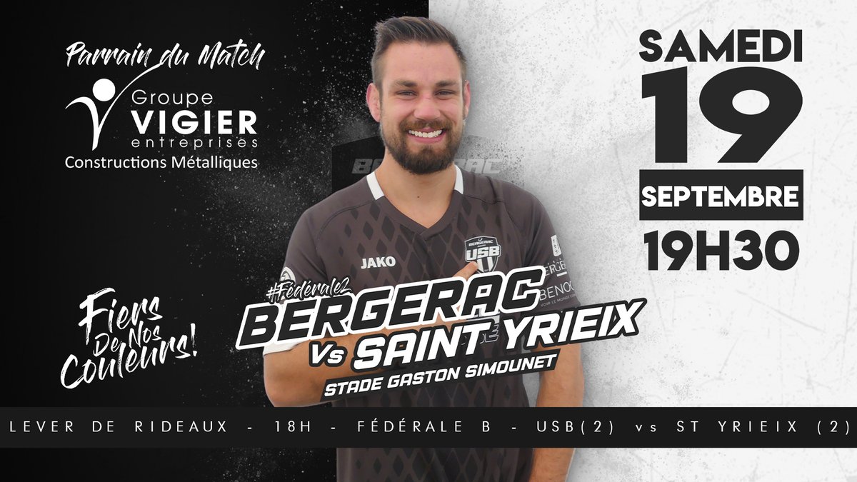 RugbyUsb's tweet photo. 🖤🤍🖤 Pas le temps de souffler ! Rendez-vous samedi soir à Gaston Simounet pour affronter #StYrieix 🏉💪 https://t.co/uVXlzGFhlG