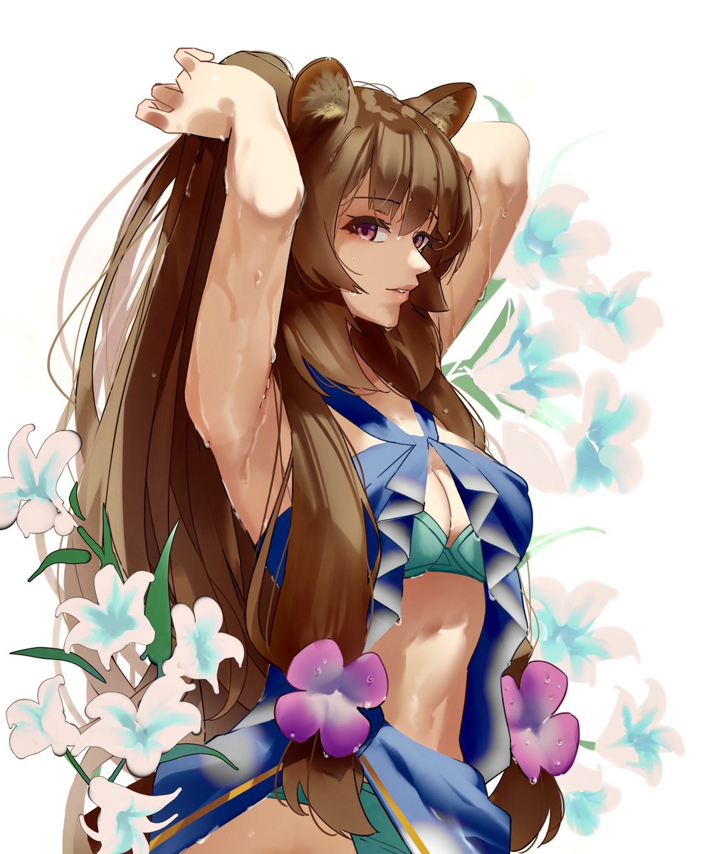 Bennopi1's tweet photo. 「ぬるぬる／濡れる」👙　練習中

#盾の勇者の成り上がり #ラフタリア #水着　#濡れ透けない https://t.co/svOfC1Hqy2