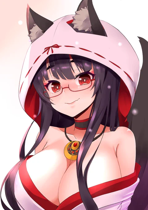 黒狐ちゃんバストアップと顔を練習!#オリジナル #狐耳 