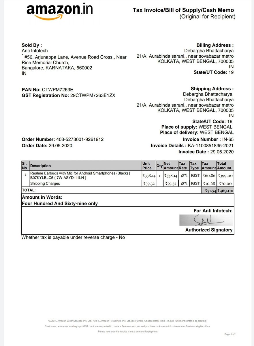 Debargha2's tweet photo. I ordered this iteam on 29.05.20 &amp; I received this on 4.06.20
The things is that the product which I received from Amazon, it is duplicate iteam or clone iteam!
I talk to @realmemobiles &amp; as well as @amazonIN 
After within One month, still  conclusion is not out! #AmazonIndia https://t.co/mXSq6CNjvJ