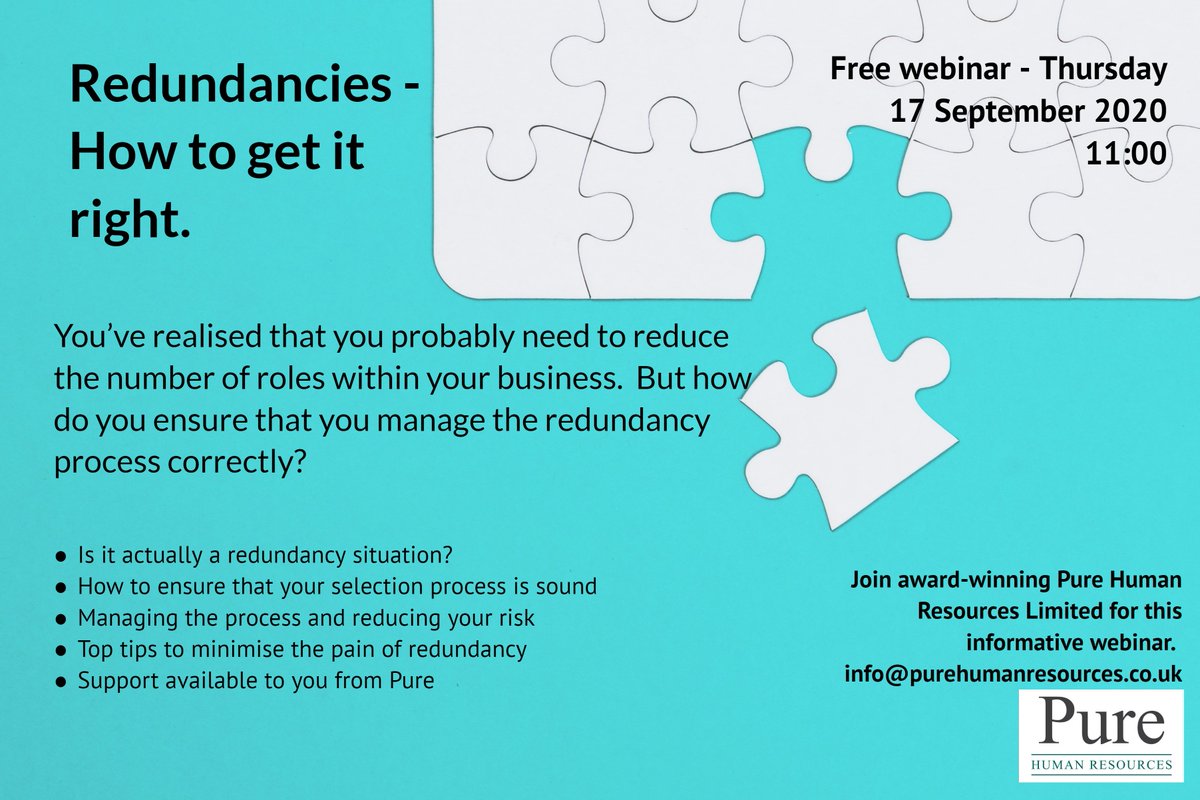 Clare_PureHR's tweet photo. This Thursday - book your free place now.  @PureHRLtd 

#excellencewithpurehrltd #redundancy #redundancies https://t.co/y9DKPq3RlI https://t.co/VtzYNGOcmG