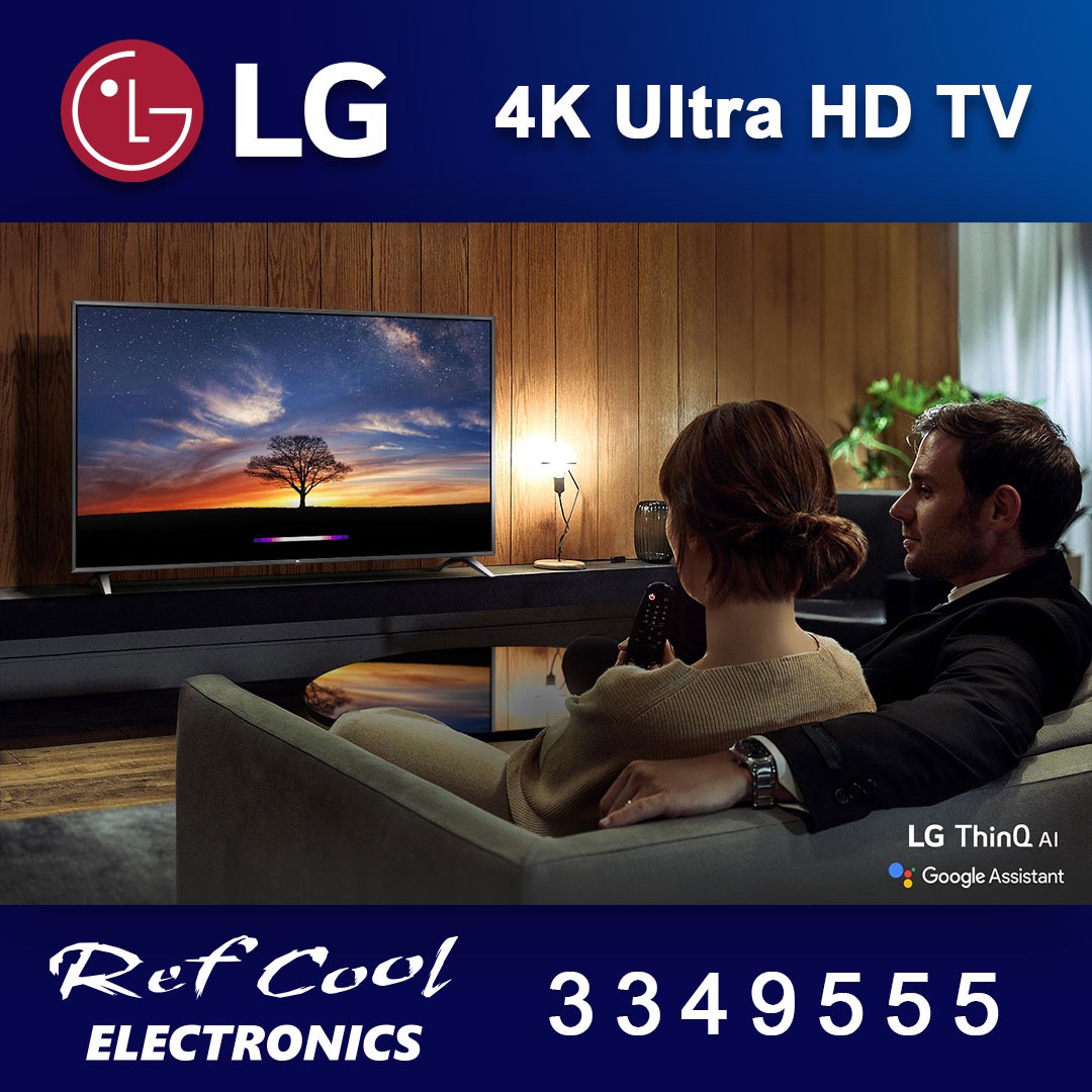 refcool_mv's tweet photo. Get that movie theater feeling right at your home with LG 4K UHD TV. 
Visit Refcool Electronics store or call 3349555 to get yours. https://t.co/ddaV5GD4Cu