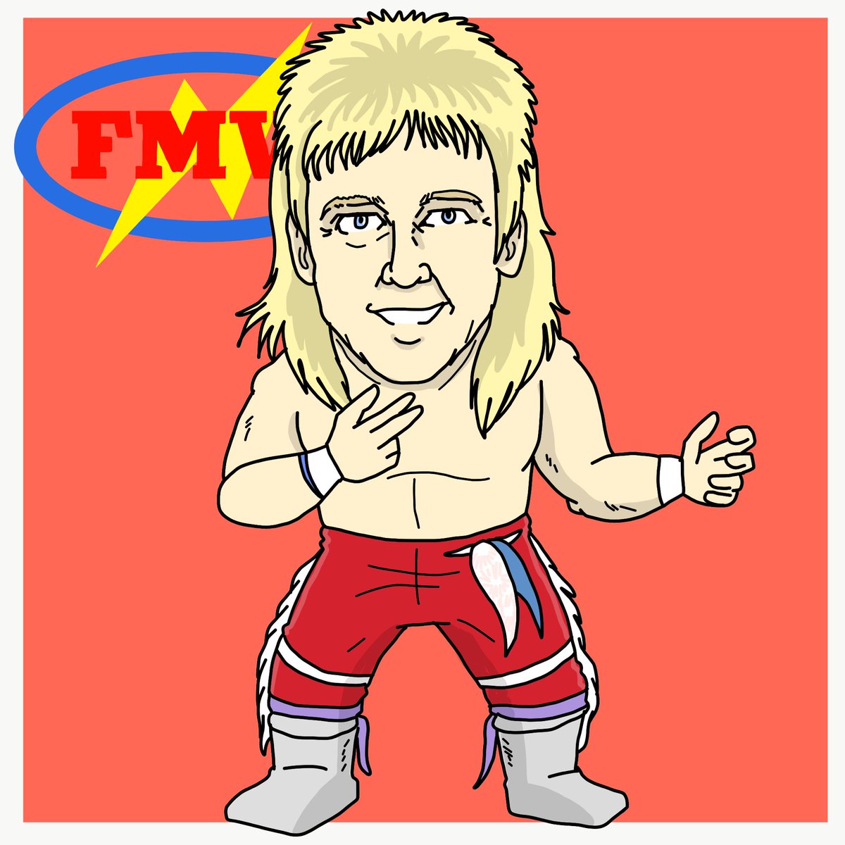 Ishi Kantoku Fmwイラスト No 322 リック モートン リッキーさんとニューロックンロールエキスプレスを結成 ロックンロールエキスプレスとして6人タッグでも参戦してますよね テリーもそうですけど 血だるまファイトが似合うと言いますか もっときて