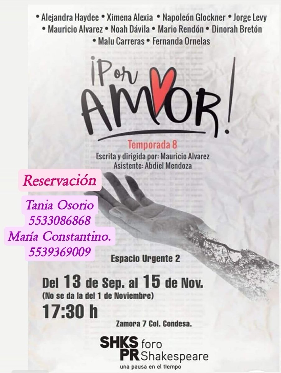 #foroshakespeare funciones los domingos 17:30pm
#alehaydee #teatro