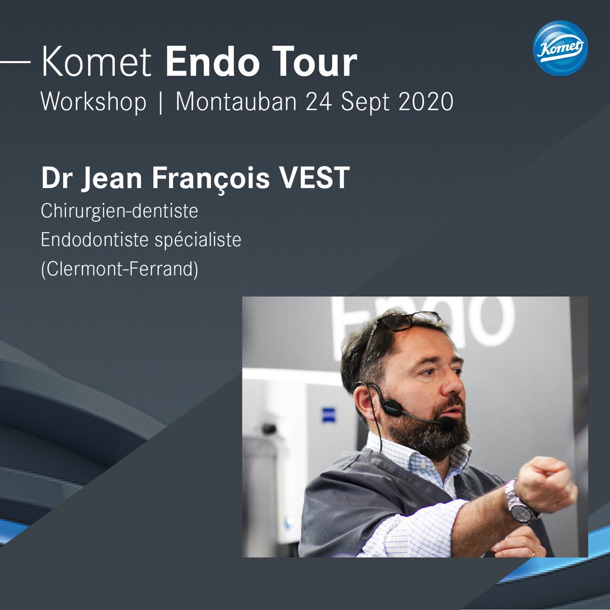 📆 Nous vous donnons rendez-vous la semaine prochaine à Montauban pour un nouveau workshop endodontie avec Dr Jean-François VEST ! #Komet #Endo #Workshop