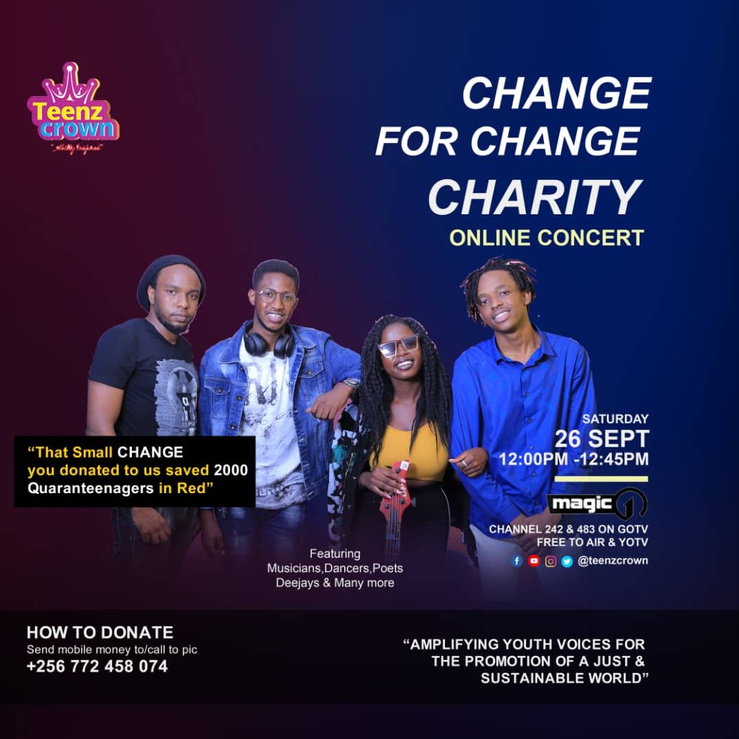 TeenzCrown's tweet photo. Hello UOT, it is Monday &amp; I know we're all pumped to make a difference? What if you could use the loose change 💰 you think is worthless to create change? On 26th Sept we host the biggest virtual talent showcase for #Quaranteenagers dubbed #ChangeForChange &amp; we need your support! https://t.co/YGCgjcLT5f