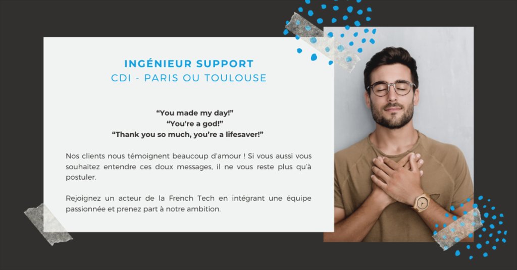 CentreonFR's tweet photo. On cherche un Ingénieur Support pour rejoindre nos équipes parisienne ou toulousaine. Offre complète disponible ici : https://t.co/bC83gYnkx8 #JobsAtCentreon https://t.co/KEcJNe2CeK