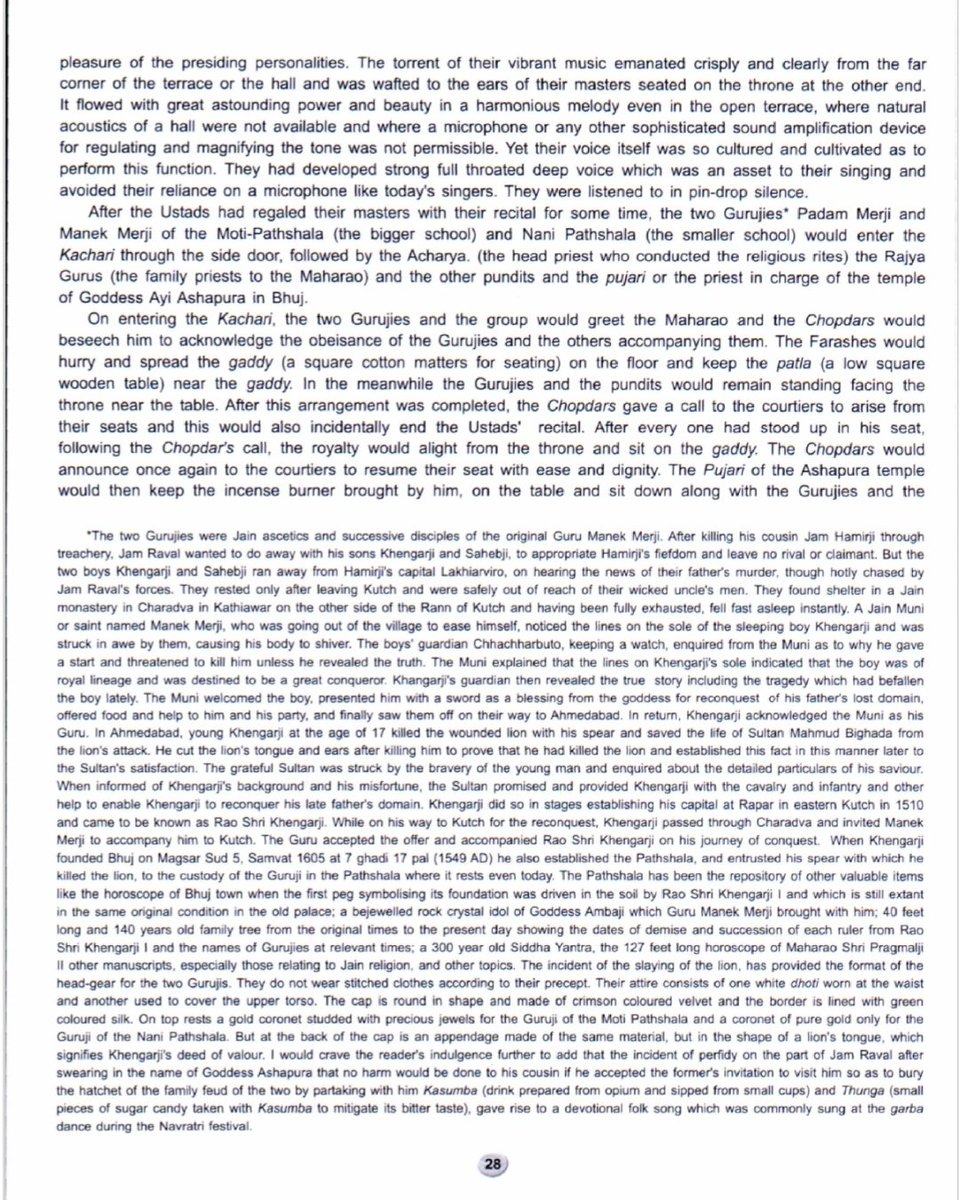 12/63We're talking pre-Babur days here. The two siblings ruled two separate Kutch territories, Tera and Lakhiarviro, respectively. One day, Jam Lakhoji was murdered by a clansman at the behest of elder brother, Hamirji. Don't shriek, patricide was commonplace those days.