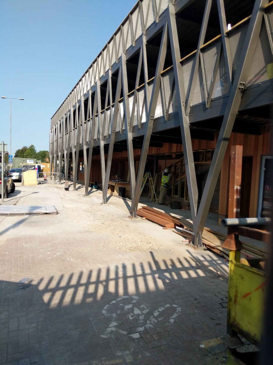 KingstonCycling's tweet photo. Kingston Station bike hub which will have room for hundreds of bikes now uncovered and being fitted out 👍🚲🅿️ https://t.co/GuW47Ol9WC