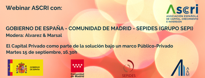 SpainCapOficial's tweet photo. Webinar @ascri_info "El Capital Privado como parte de la solución bajo un marco Público-Privado" - 15 de septiembre, 16:30h https://t.co/Z6yu3XmJ2i https://t.co/elkOGRVyM2