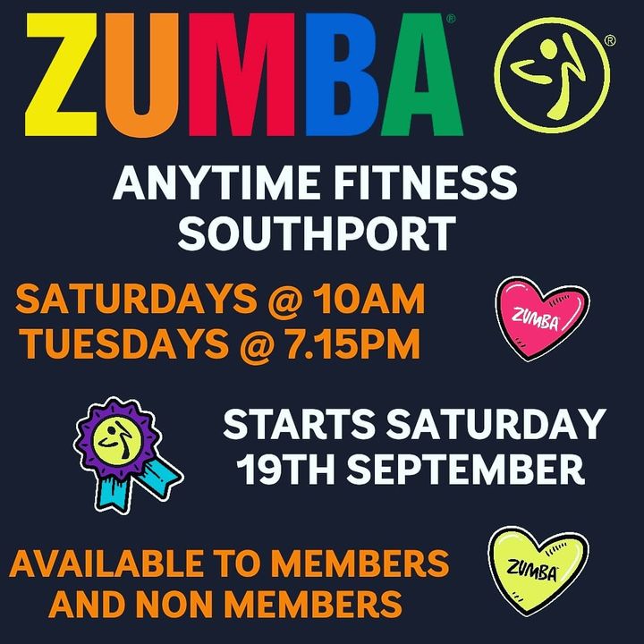 SouthportAnyti1's tweet photo. Brand new Zumba classes starting on Saturday here at Anytime Fitness Southport with Elizabeth! Non-members welcome but limited spaces available so book your slot now on 01704 324247. https://t.co/74fdzz4s1b