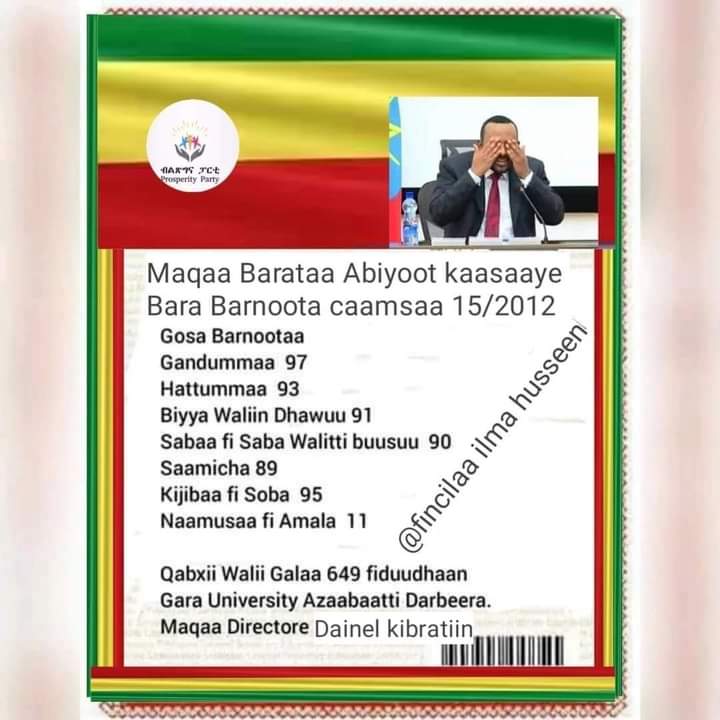cellbachuu's tweet photo. @AbiyAhmedAli @PaulKagame @TheAGRF Free jawwe Mohammed free baqalaa garbaa freee Hamza borana free qerroo oromoo https://t.co/ymKKlJRjx2