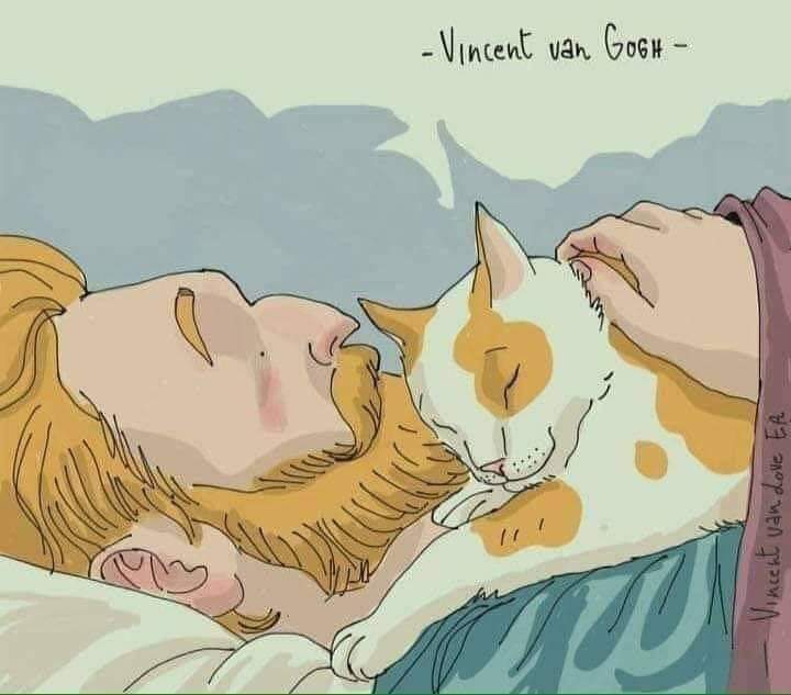 CosasdeGatosweb's tweet photo. "Si en la mañana te despiertas y no estás solo, si a la primera luz del alba ves a otro ser a tu lado, el mundo te parece un lugar mucho mejor."
(Vincent Van Gogh / Cartas a Theo) https://t.co/jllyeUh8cS
