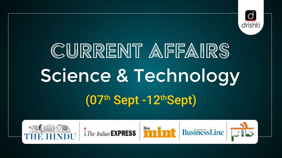 drishtiiaseng's tweet photo. Current Affairs - Science & Technology (7th September - 12th September)
Watch Video: https://t.co/pngm3Sap1R
#ISRO #HSTDV #DRDO #RealMango #CAPTCHA #UPSCCurrrentAffairs #DrishtiIASEnglish https://t.co/8XAfIGHwos