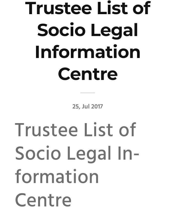 To create sphere of influence within Judiciary/ to bend courts in own interest,  #HRLN has kept influential Retd judges as Trustees of  #FCRA beneficiary patron Socio Legal Information Centre- SLIC! Its Chairperson was Late SC judge Justice H Suresh n Member Justice Deepak Verma