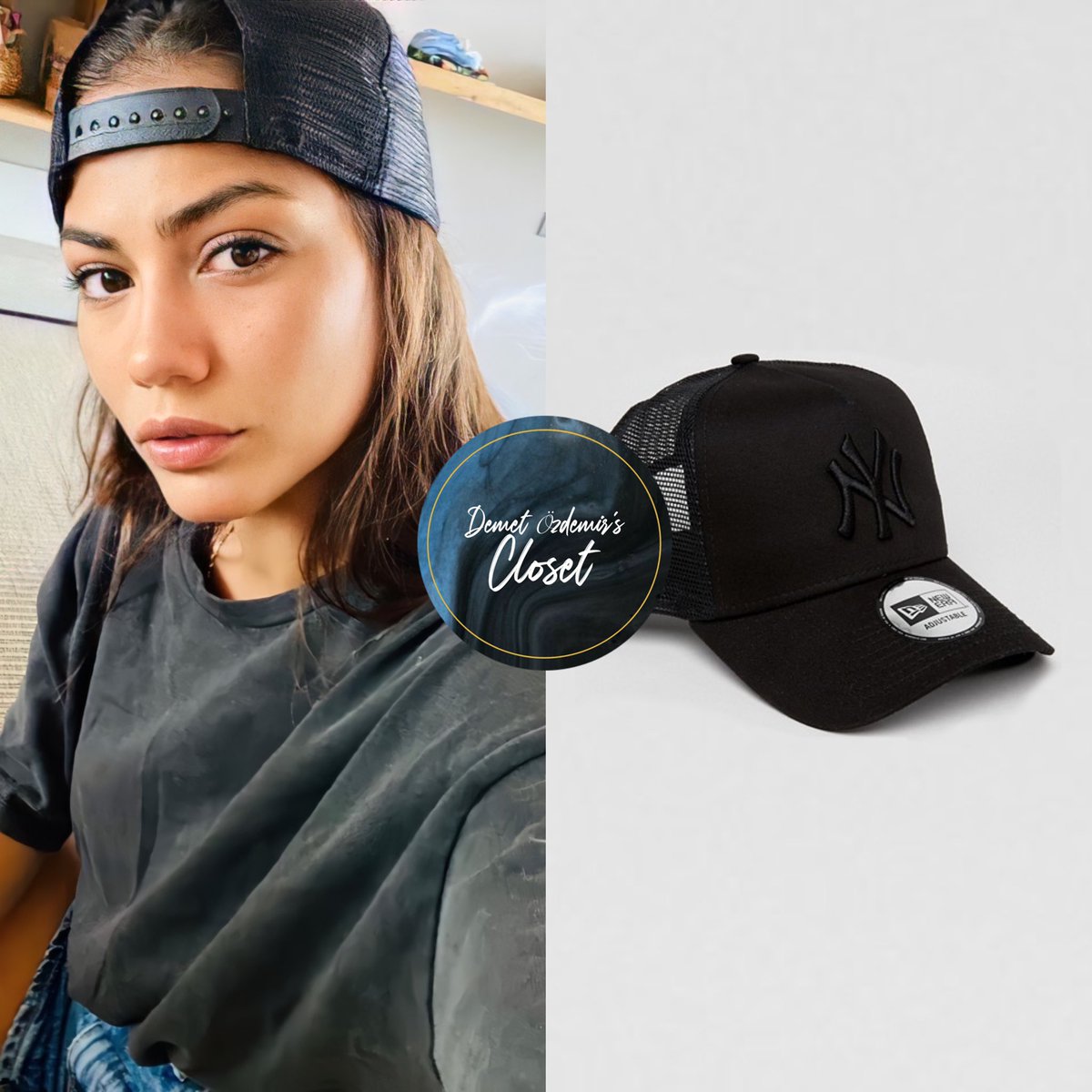 DemetOCloset's tweet photo. D paired her look with her beloved @balenciaga Track.2 Open Sneakers (€775 via @farfetch) &amp; @yankees New Era MLB Trucker Cap (£23 via @asos). Her look is accessorised with @/baguette_jewellery’s necklace (unavailable)! https://t.co/yAXD8o53Wu