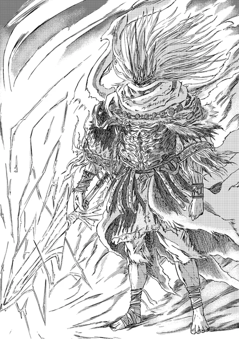 リクエストNO.45
ダークソウル3
無名の王
かつて神の敵である古竜の同盟者となり、神を裏切ったことにより神を追われ、各地の太陽の祭壇にある石像も全て破壊され歴史から抹消された戦神。その正体は神々の王グウィンの子、太陽の長子その人であった。 