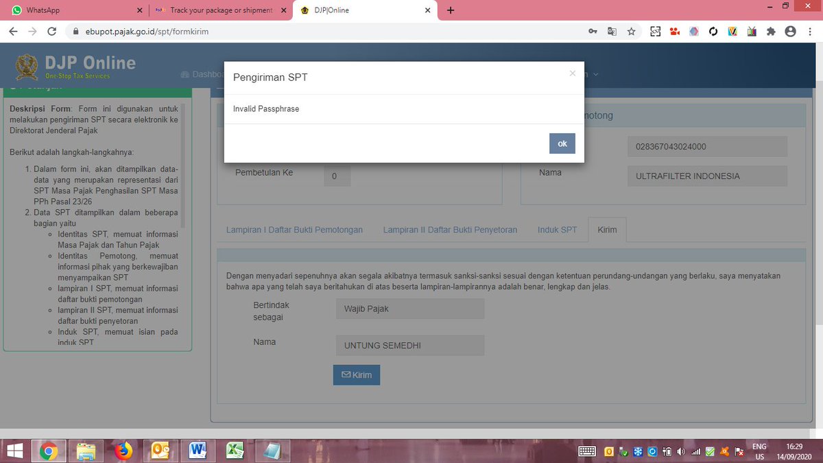 nah kalo sekarang saya masukkin sertifikat, invalid passphrase. ini kenapa ya min? kalo password insyaAllah gak salah.