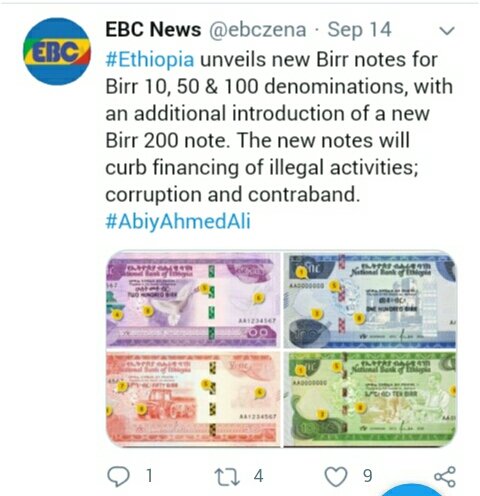 Atsbha15's tweet photo. The main reason for converting of the note of Ethiopian currencies is not based on #detailed study rather than the minor poletical  risk ! #Ethiopia will face a #hardly  economic  failer. https://t.co/dhGpyFW1L4