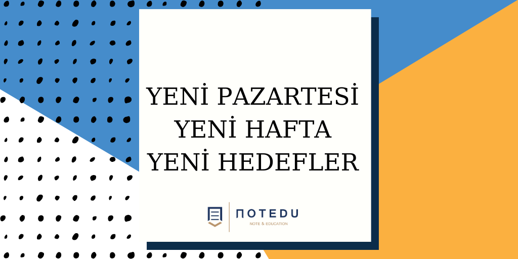noteducom's tweet photo. Bu hafta için belirlediğiniz hedefleriniz neler?  🎯 

#notedu #dersnotları #dersnotu #soruçözümü #konuanlatımı #kitap #not #vize #final #sınav #onlineeğitim #eğitim #üniversite #öğrenci #monday #mondaymorning  #mondaymotivation #mondaymood https://t.co/fA8242vowA