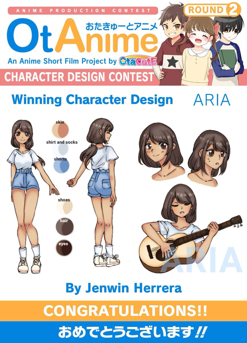 otacutedao's tweet photo. 【OtAnime Round 2 Winner】
Congratulations to Jenwin Herrera for winning OtAnime Project Round 2 Character Design Contest !
To the artists who participated in this contest, otsukaresama desu !
#otacute #otanime #otanimeproject #animemaking #drawing #characterdesign #art https://t.co/FIem3nqDOI